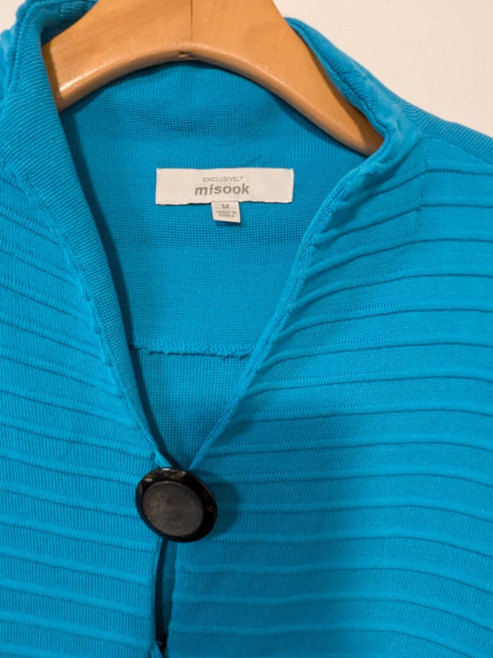 Misook Turquoise Ribbed Button-Front Cardigan - Picture 2 of 11
